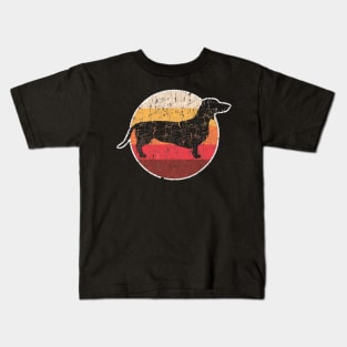 Vintage Retro Dachshund Weiner Dog T Shirt Mother Dad Gift Kids T-Shirt
